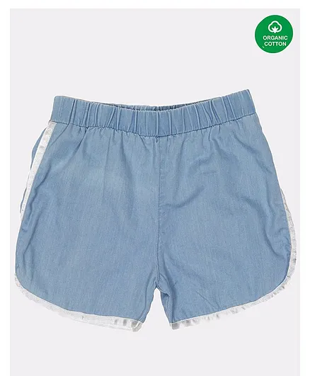 Nino Bambino Organic Cotton Solid Shorts - Blue