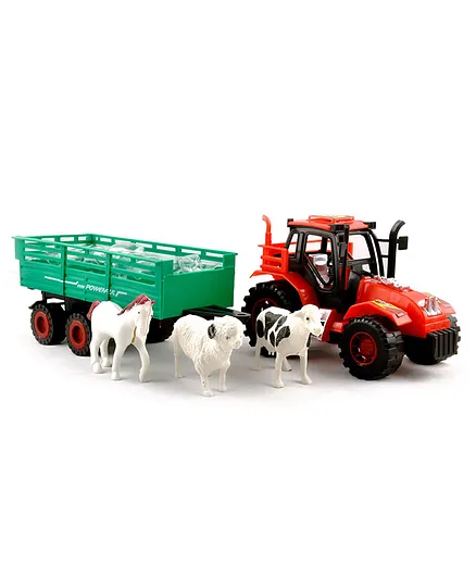 Muren Tractor Toy With Three Animals - Multciolor