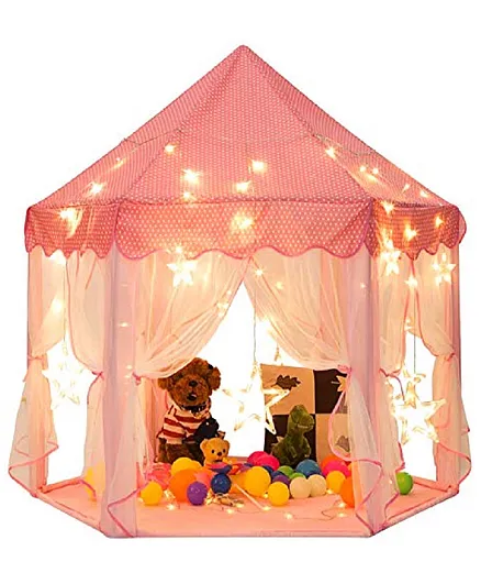 Party Propz Princess Tent With Star Lights - Pink
