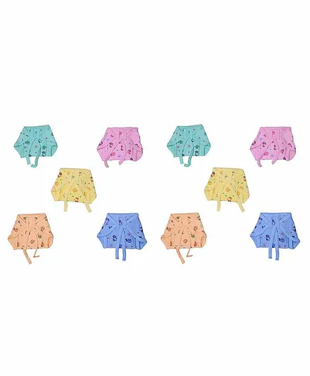 Chirsh Cotton Cloth Nappies Pack of 10 - Multicolour