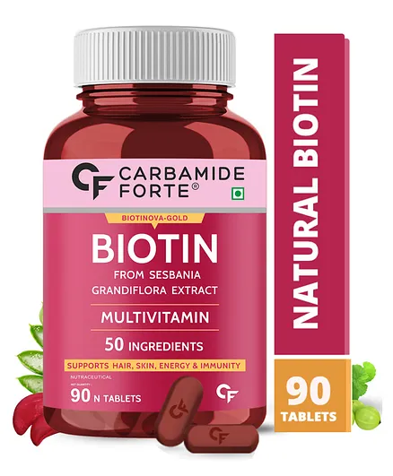 Carbamide Forte Biotin Supplement with 50 Multivitamin Ingredients- 90 Veg Tablets