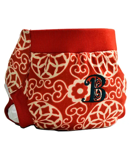  Bdiapers Washable & Reusable Large Hybrid Cloth Diaper Cover With Waterproof Pouch Rose - Red