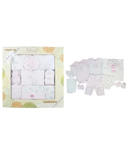 LilSoft Pack Of 11 Animal Print Gift Set - Pink