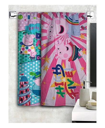 Athom Trendz Peppa Pig Kids Bath Towel Pack Of 2 - Multicolor