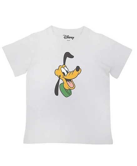 Disney By Crossroads Half Sleeves Goofy Printed Tee - White