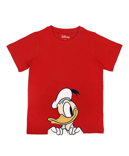 Disney By Crossroads Half Sleeves Donald Duck Printed Tee - Red