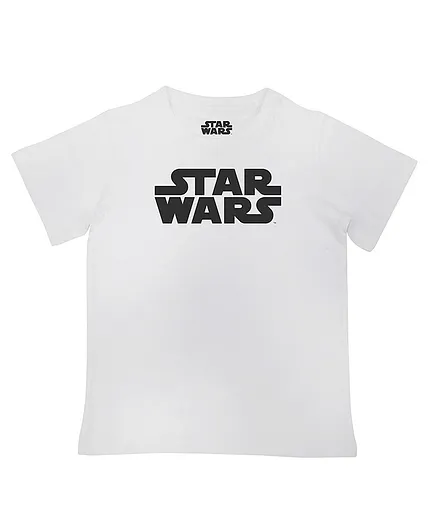 Disney By Crossroads Star Wars Character Print Half Sleeves Tee - White