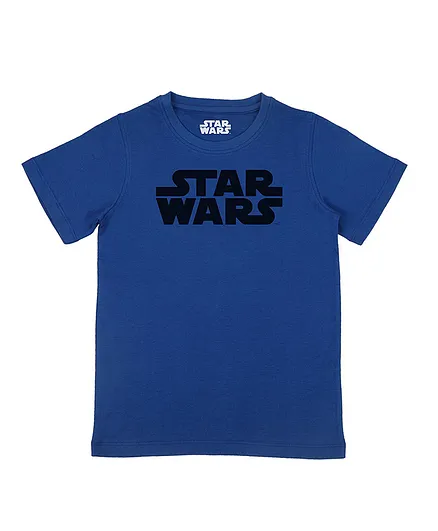 Disney By Crossroads Star Wars Character Print Half Sleeves Tee - Royal Blue
