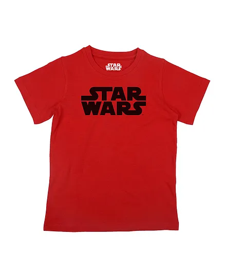 Disney By Crossroads Star Wars Character Print Half Sleeves Tee - Red