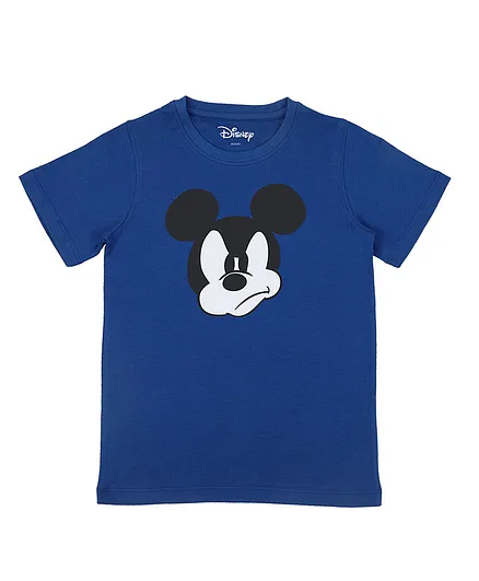 Disney By Crossroads Half Sleeves Mickey Mouse Print Tee - Royal Blue