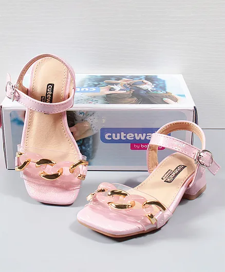 Cute Walk by Babyhug Party Wear Sandals - Pink