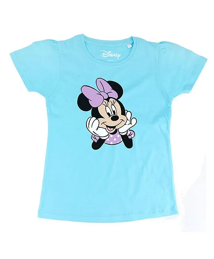 Disney By Crossroads Short Sleeves Minnie Printed Tee - Sky Blue