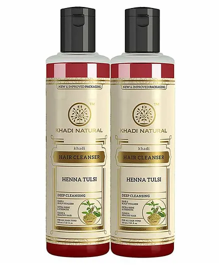 Khadi Natural Henna Tulsi Hair Cleanser Set of 2 - 210 ml Each Online in  India, Buy at Best Price from  - 9427511