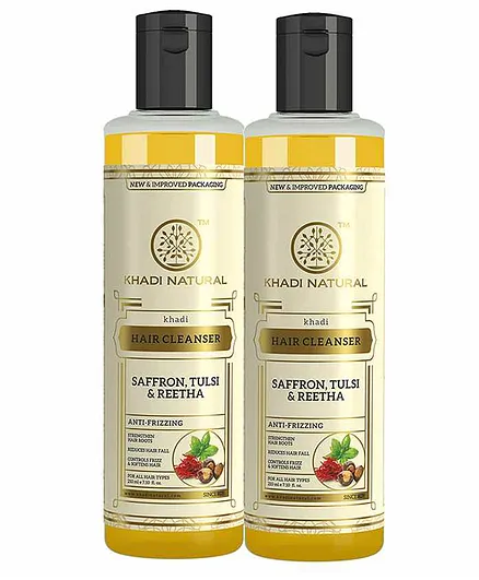 Khadi Natural Saffron Tulsi & Reetha Hair Cleanser Set of 2 - 210 ml Each  Online in India, Buy at Best Price from  - 9427517