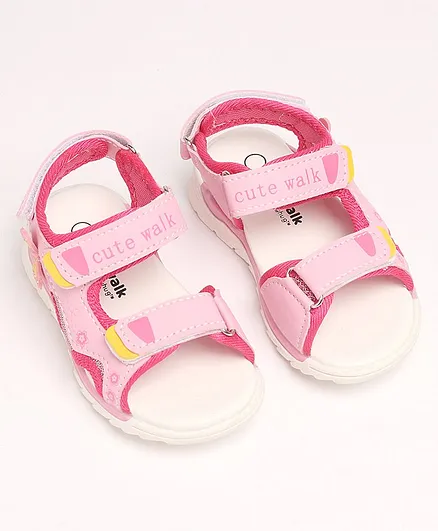 Cute Walk by Babyhug Sandals Butterfly Applique - Pink