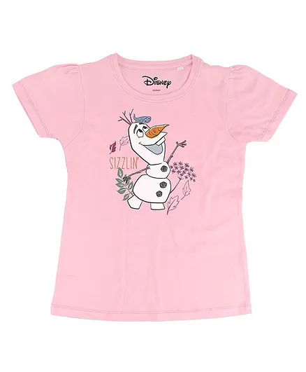 Disney By Crossroads Short Sleeves Frozen Character Print Tee - Pink