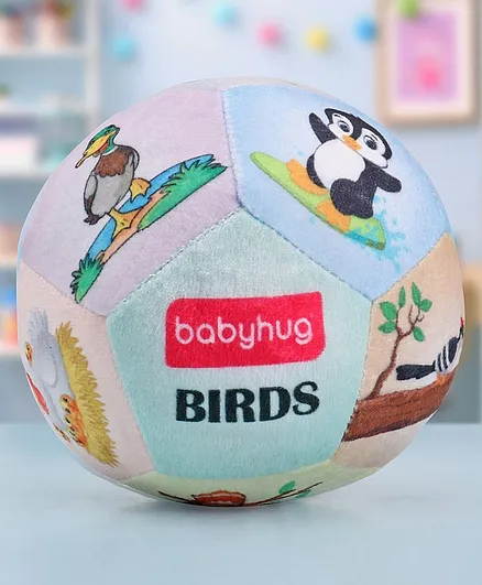 Babyhug Birds Themed Soft Ball Multicolor - Height 13 cm