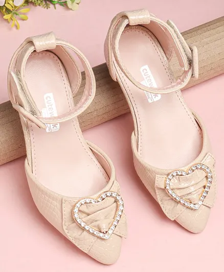 Cute Walk by Babyhug Stone Studded Sandals - Beige