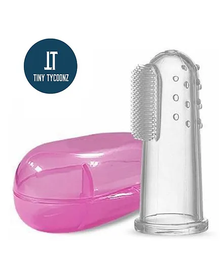 Tiny Tycoonz Soft Silicone Finger Toothbrush - Pink