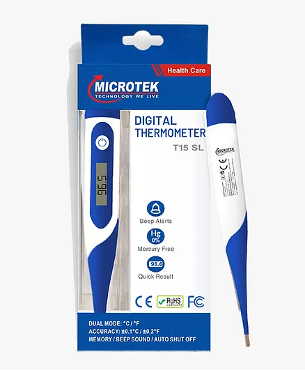 Microtek T15SL Flexible Tip Thermometer - Blue 