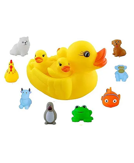 Enorme Chu Chu Squeezy Animals Shape Bath Toys Pack of 12 - Multicolor