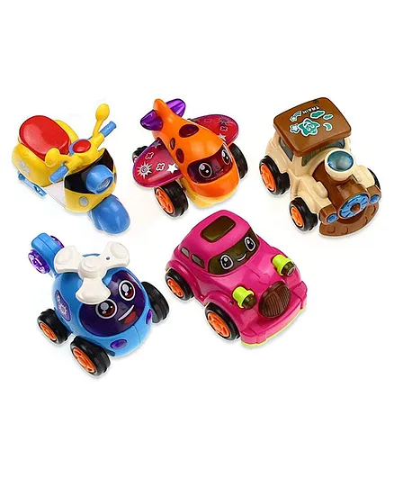 Enorme Unbreakable Friction Powered Automobile Car Toys Set Set Of 5  - Multicolor