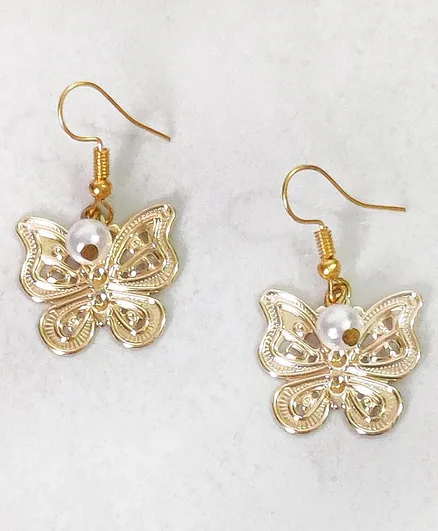 Lime By Manika Little Butterfly Earrings -  Golden
