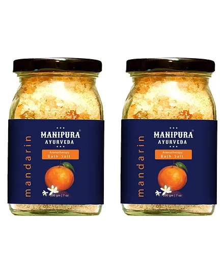 Manipura Ayurveda Mandarin Bath Salt Pack of 2 - 200 gm each