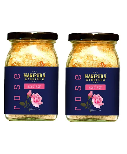 Manipura Ayurveda Rose Bath Salt Pack of 2 - 200 gm each