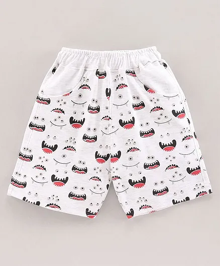 DEAR TO DAD Monster Print Shorts - Grey