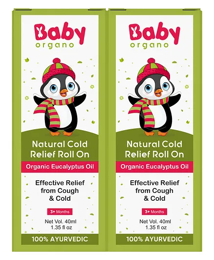 BabyOrgano Natural Cold Relief Roll On Pack of 2 - 40 ml Each