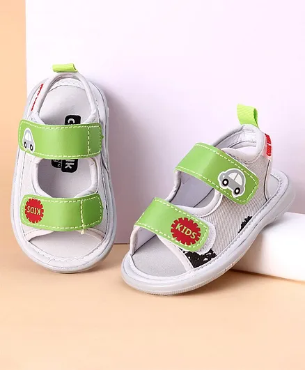 Cute Walk by Babyhug Sandals Car Print  - Grey Green
