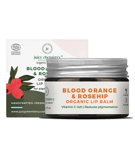 Juicy Chemistry Organic Blood Orange & Rosehip Lip Balm- 5 gm