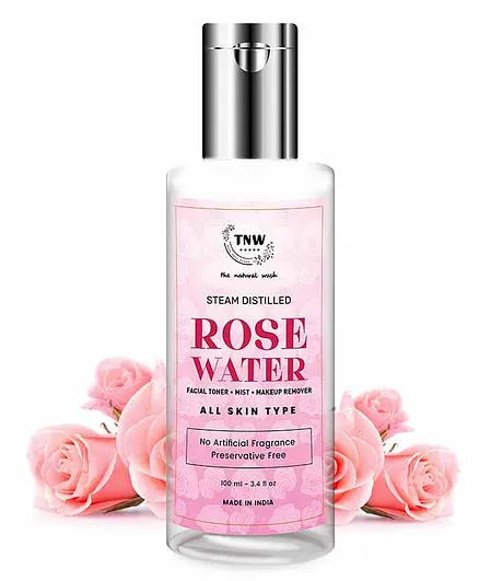TNW- The Natural Wash Steam Distilled Rose Water Free from Artificial Fragrance & Alcohol - 100 ml