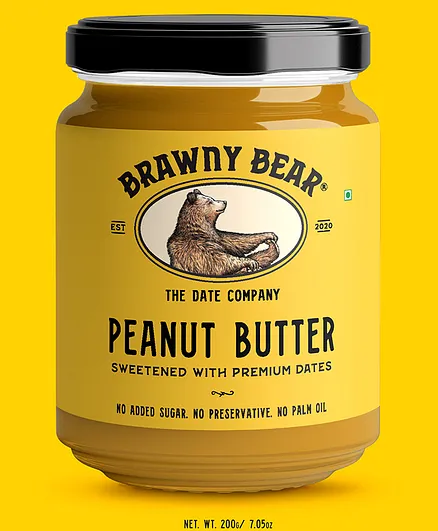 Brawny Bear Peanut Butter with Dates - 200 gm
