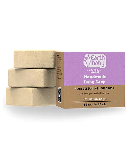 earthBaby Natural Handmade Baby Soap Pack of 3 - 100 gm Each