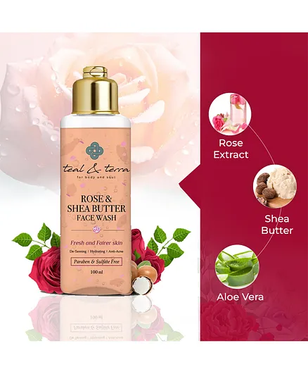 Teal & Terra Rose and Shea Butter Face Wash - 100 ml