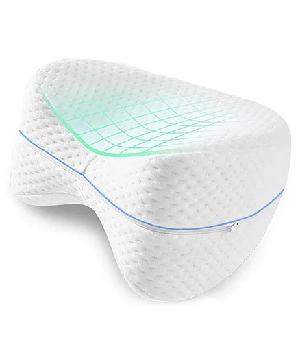 IMPORTIKAAH Memory Foam Cotton Orthopaedic Knee Pillow with Bonus Cover (Colour May Vary)
