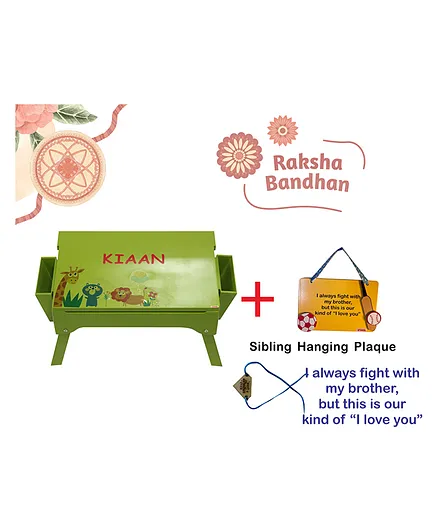 Kidoz Rakhi Special Study Table with Hanging Plaque & Rakhi Gift Set - Green