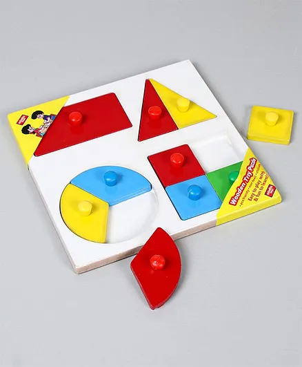Anindita Toys Wooden Knob & Peg Puzzle Multicolour - 10 pieces