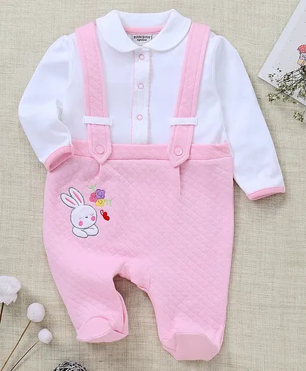 Wonderchind Full Sleeves Bunny Patch Romper - Pink