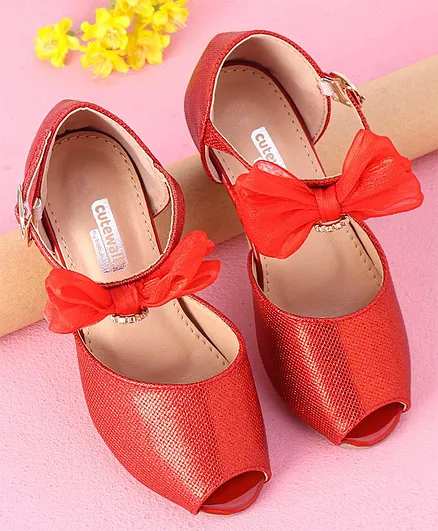 Cute Walk by Babyhug  Peeptoes Sandals - Red