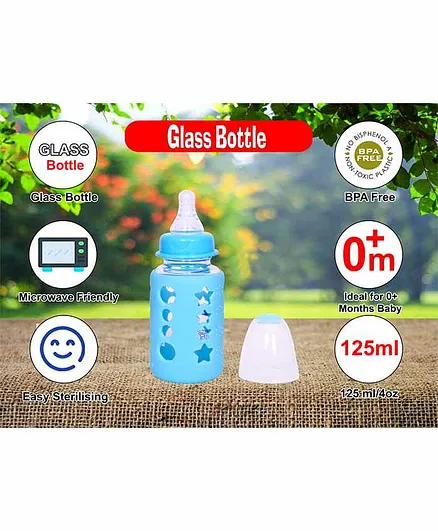 Mastela Glass Feeding Bottle Blue - 125 ml