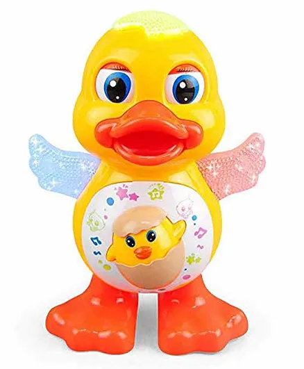 VGRASSP Dancing Duck Toy with Flashing Lights and Musical Sounds - Yellow