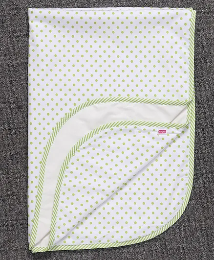 Babyhug Cotton Diaper Changing Mat Medium Polka Dots Print -  Green