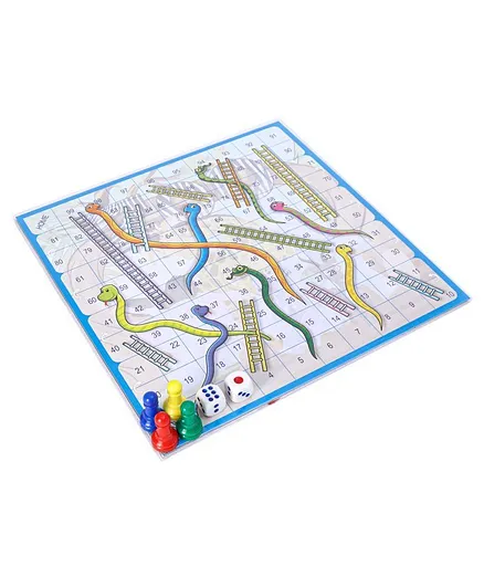 Ratnas Chess and Snakes and Ladders Square Box - Multicolor