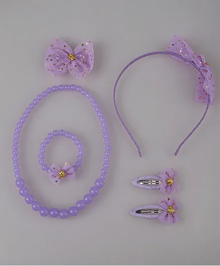 Pine Kids Jewellery Set Free Size Pack of 6 - Purple