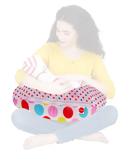 Vparents Mite Multipurpose Baby Feeding Nursing Cum Maternity Pillow For New Born - Polka Dots
