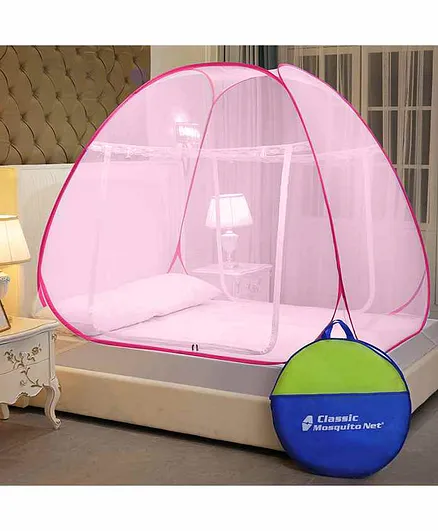 Classic Mosquito Net Foldable Double Bed Net - Pink