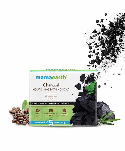 Mama Earth Charcoal Nourishing Bathing Soap - Pack of 5